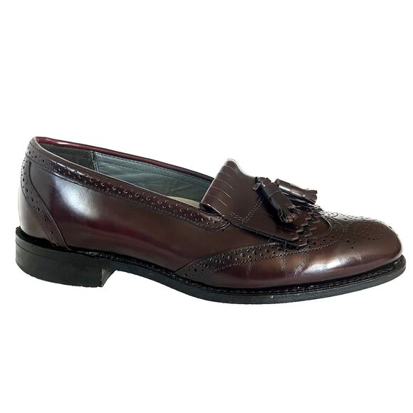 Dexter Shoes Vtg Wingtip Kiltie Tassel Loafer Burgundy Benchmade 10.5 USA Preppy main image 6